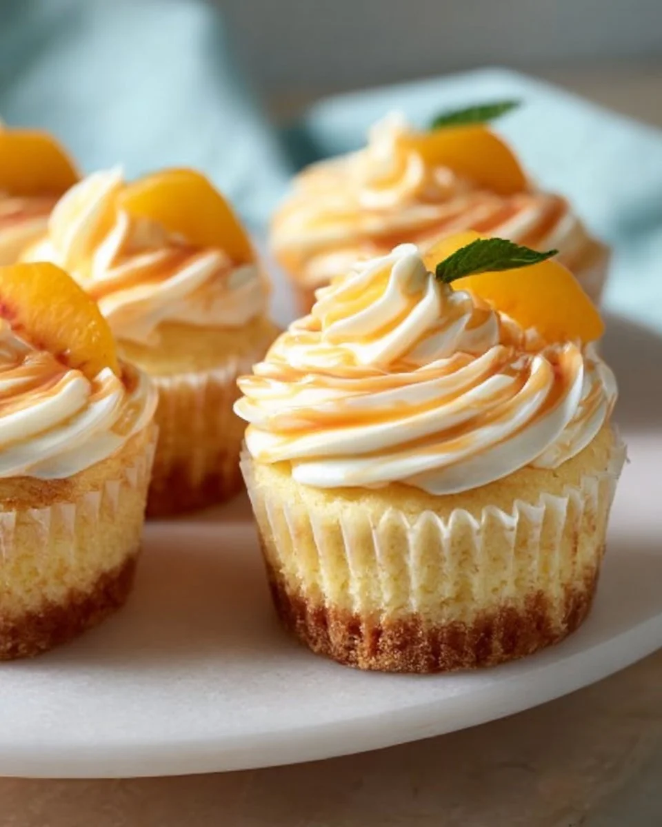 Peach & Honey Cheesecake Cupcakes – Creamy, Fruity, and Naturally Sweet Mini Desserts