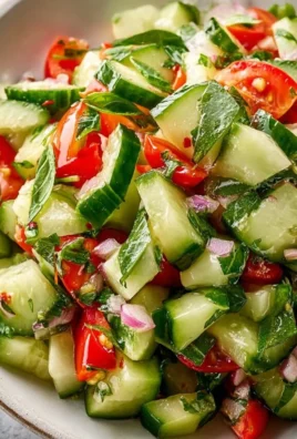 Fresh Italian Cucumber Salad with tomatoes and herbs