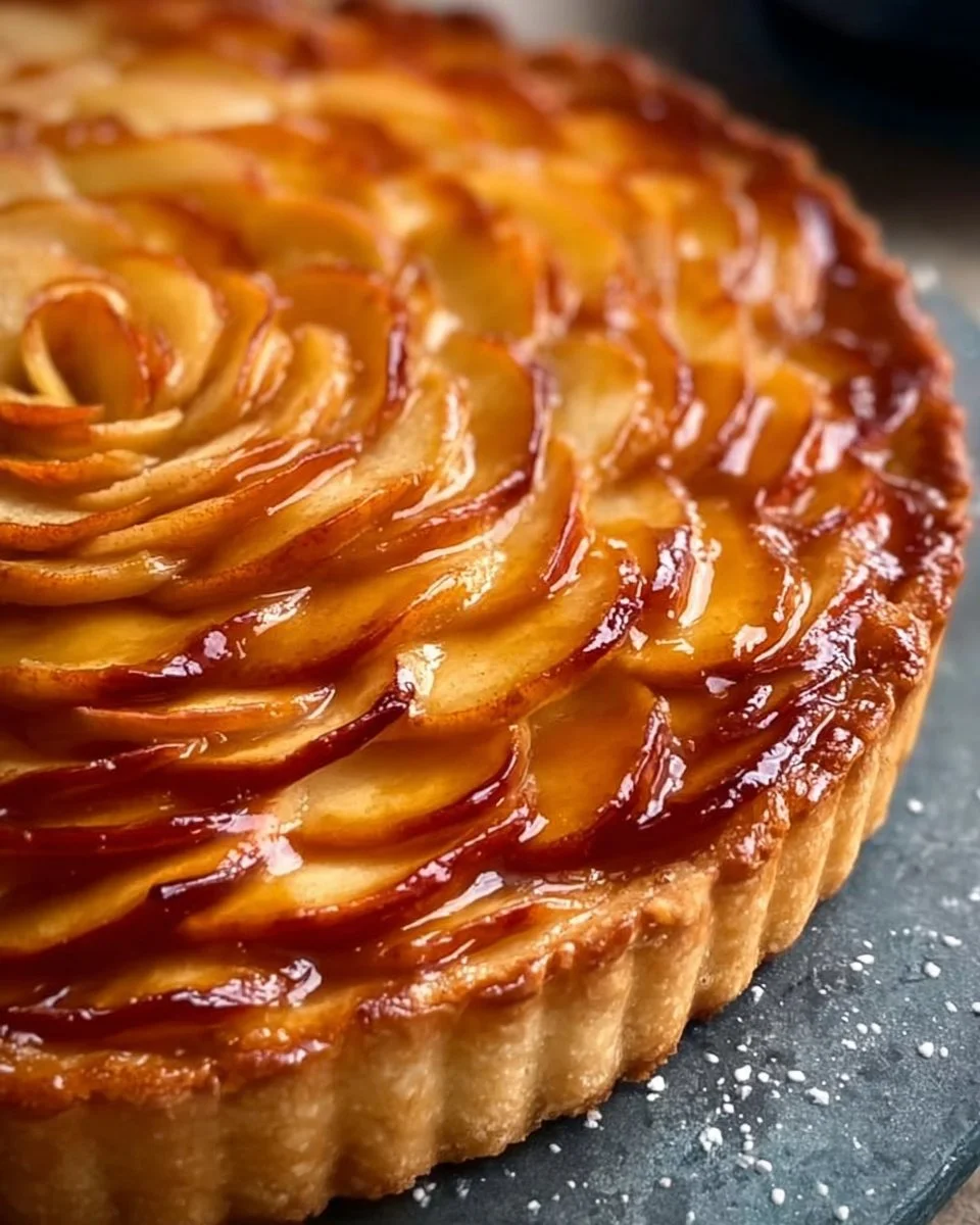 Salted Caramel Apple Rosette Tart
