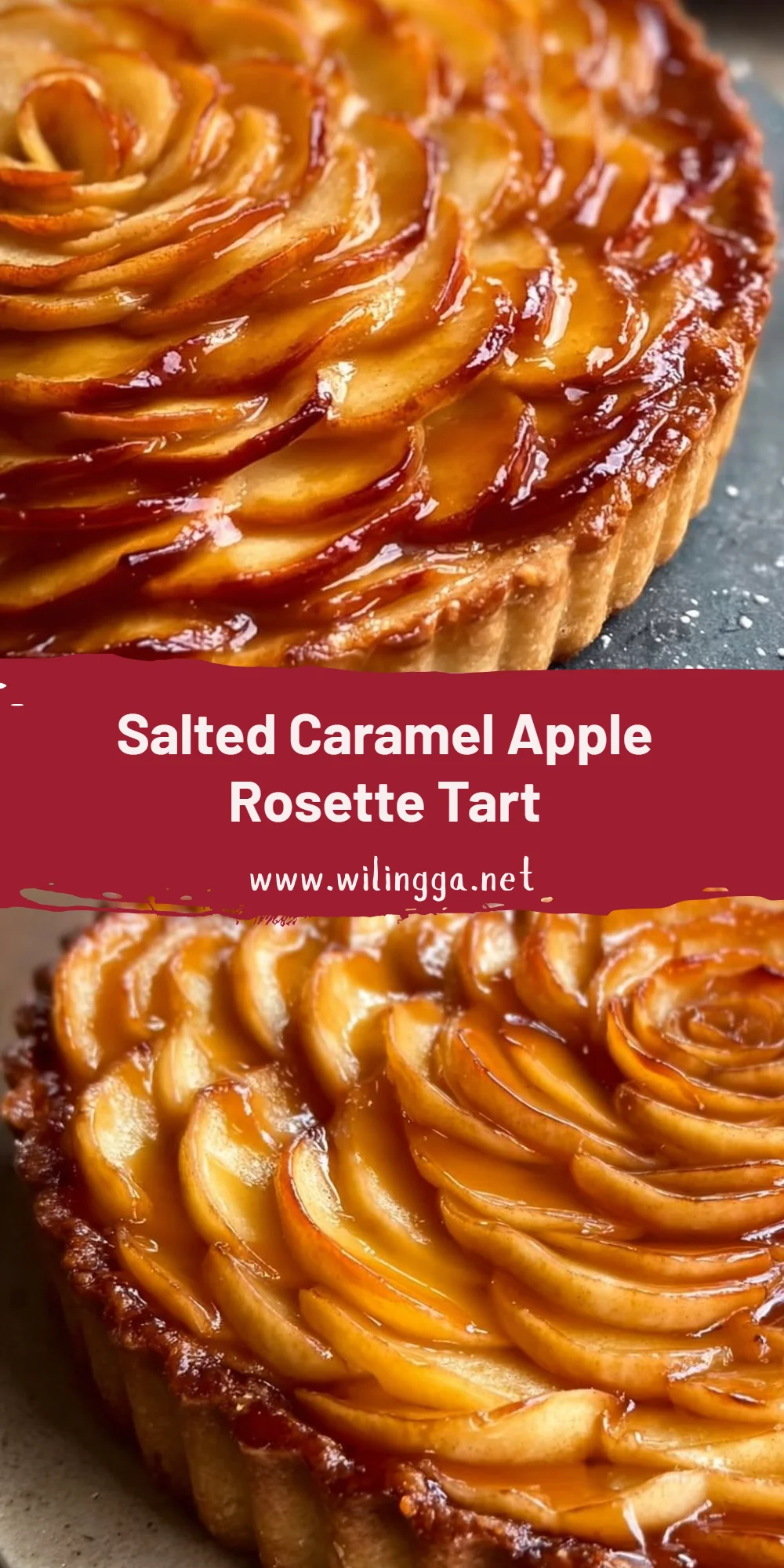 Salted Caramel Apple Rosette Tart