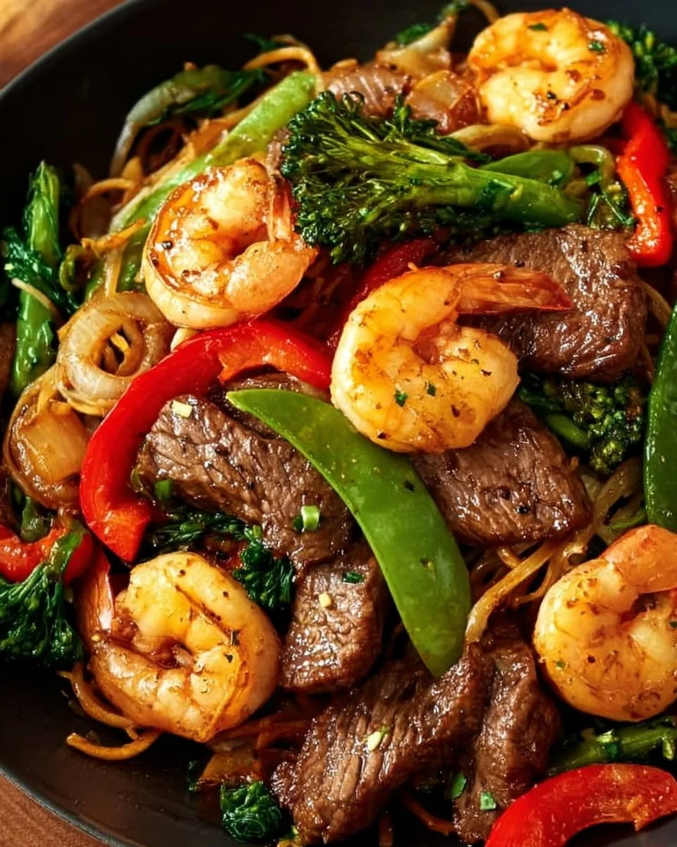 STEAK AND SHRIMP STIR FRY