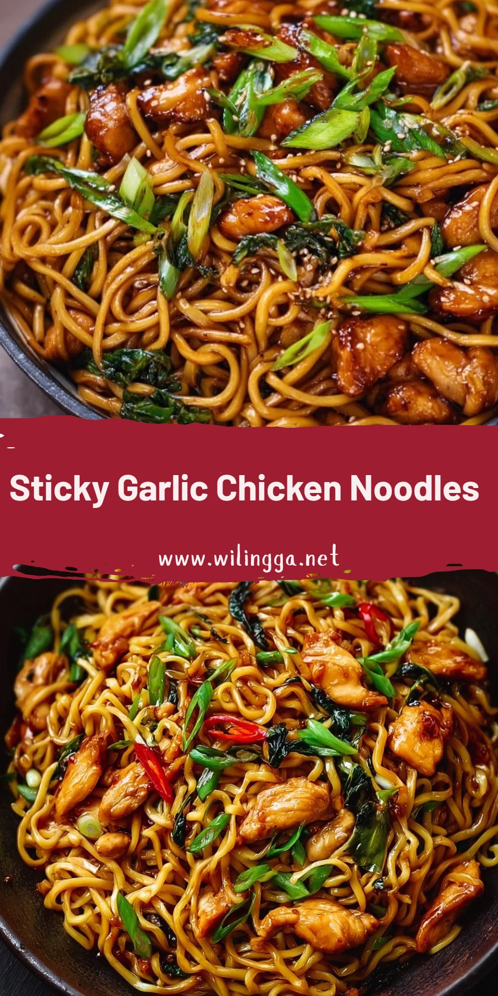 Sticky Garlic Chicken Noodles