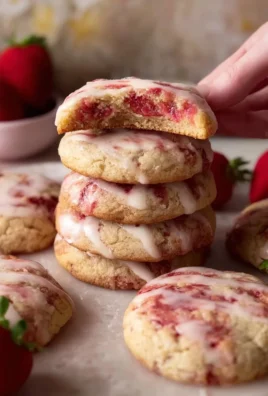 Delicious Strawberry Cheesecake Cookies on a plate with fresh strawberries