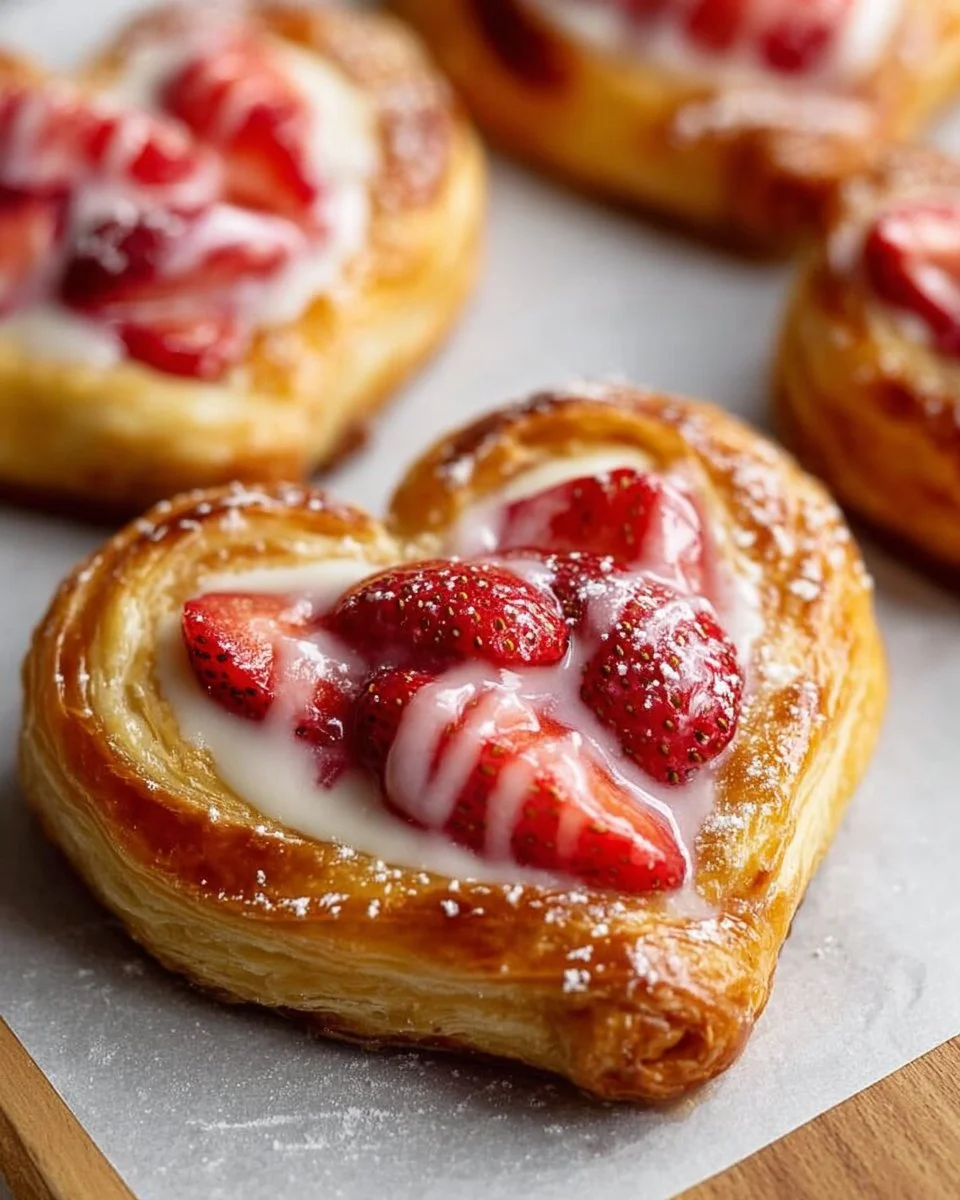 Strawberry Cream Cheese Heart Danishes