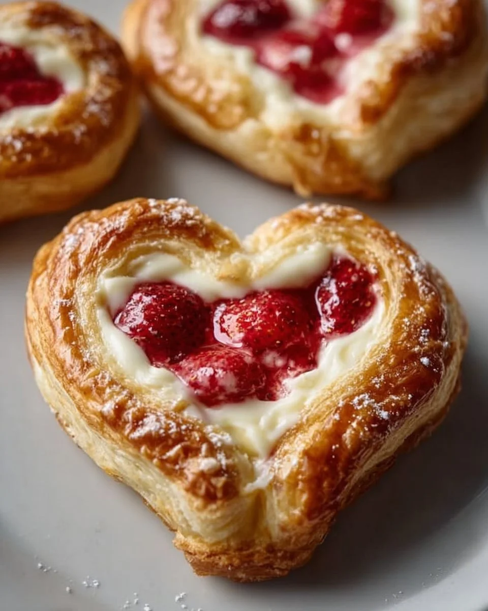 Strawberry Cream Cheese Heart Danishes