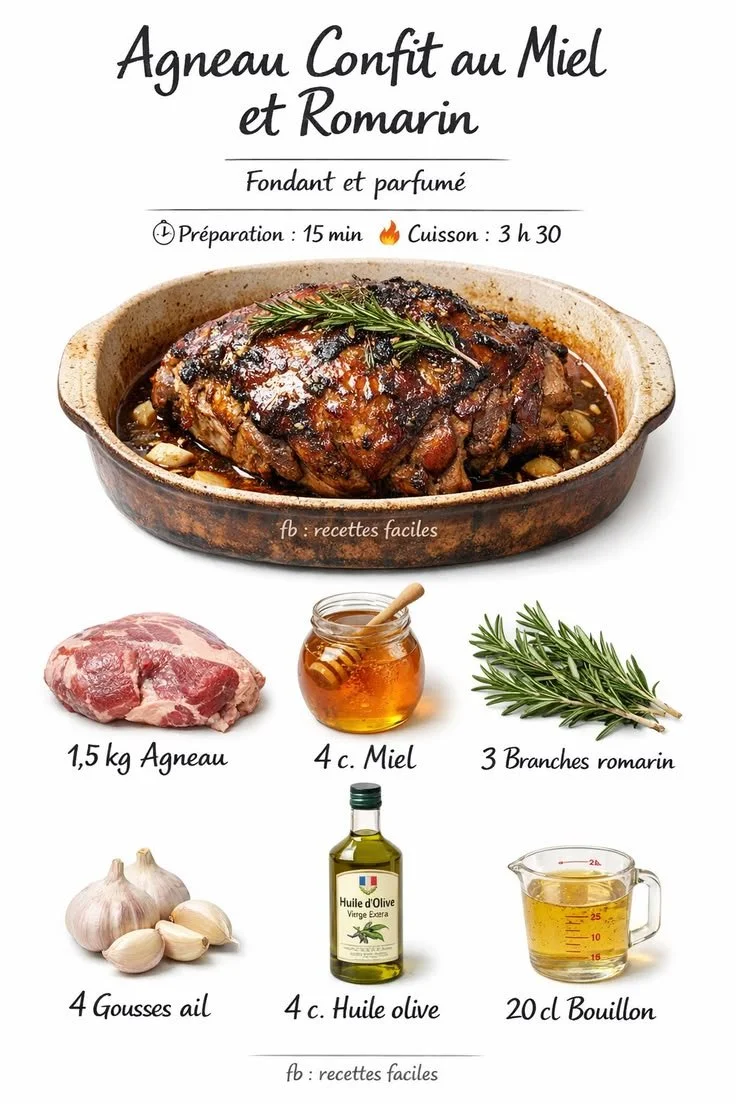 Agneau Confit au Miel et Romarin
