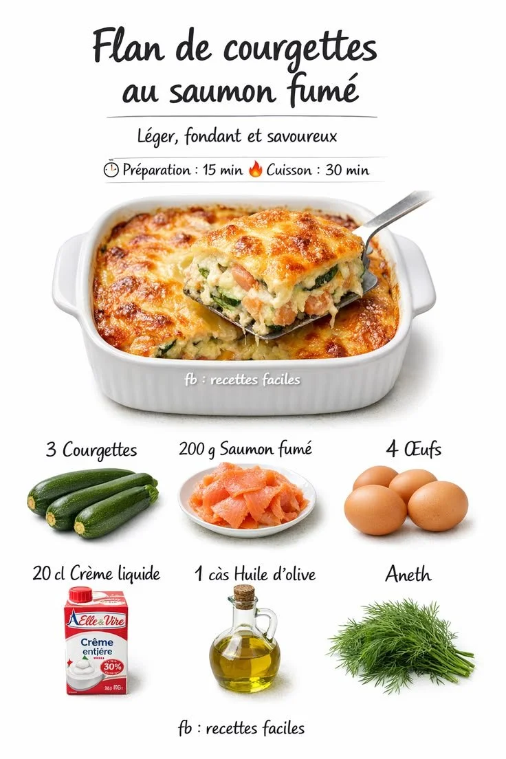 Flan de courgettes au saumon fumé