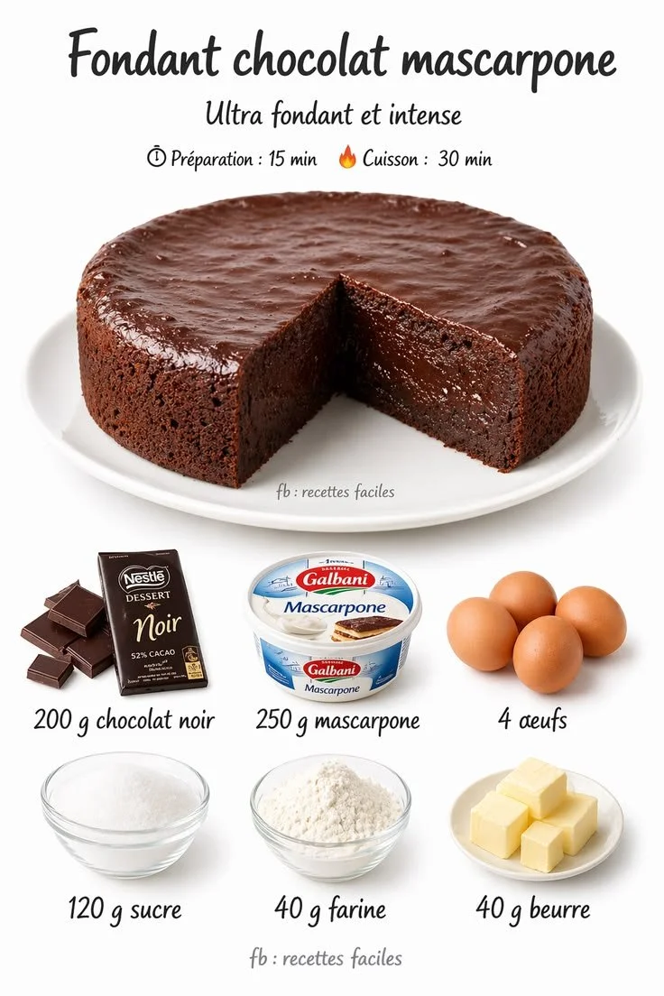 Fondant chocolat mascarpone ultra fondant