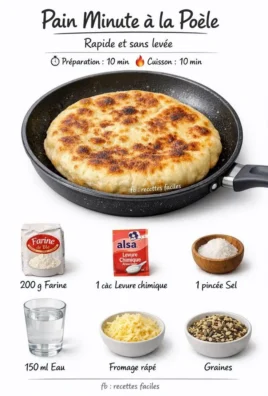 Recette de Pain Minute à la Poêle, pain facile et rapide à préparer