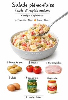 Salade piémontaise maison facile et rapide, parfaite pour l'été