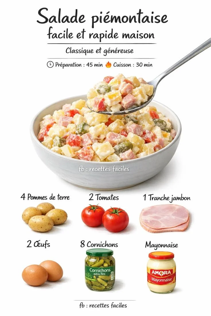 Salade piémontaise facile et rapide maison