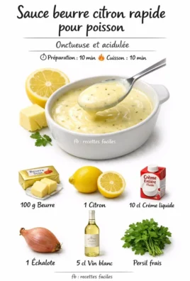 Sauce beurre citron rapide pour accompagner le poisson