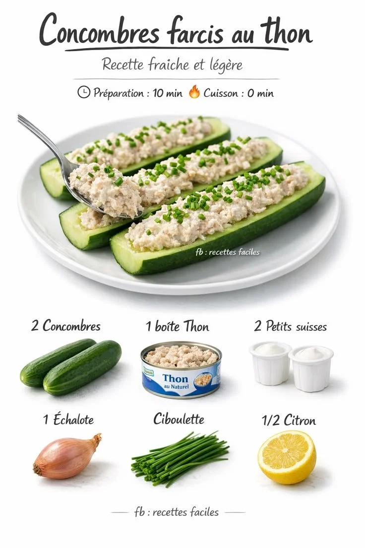 Stuffed cucumbers with tuna