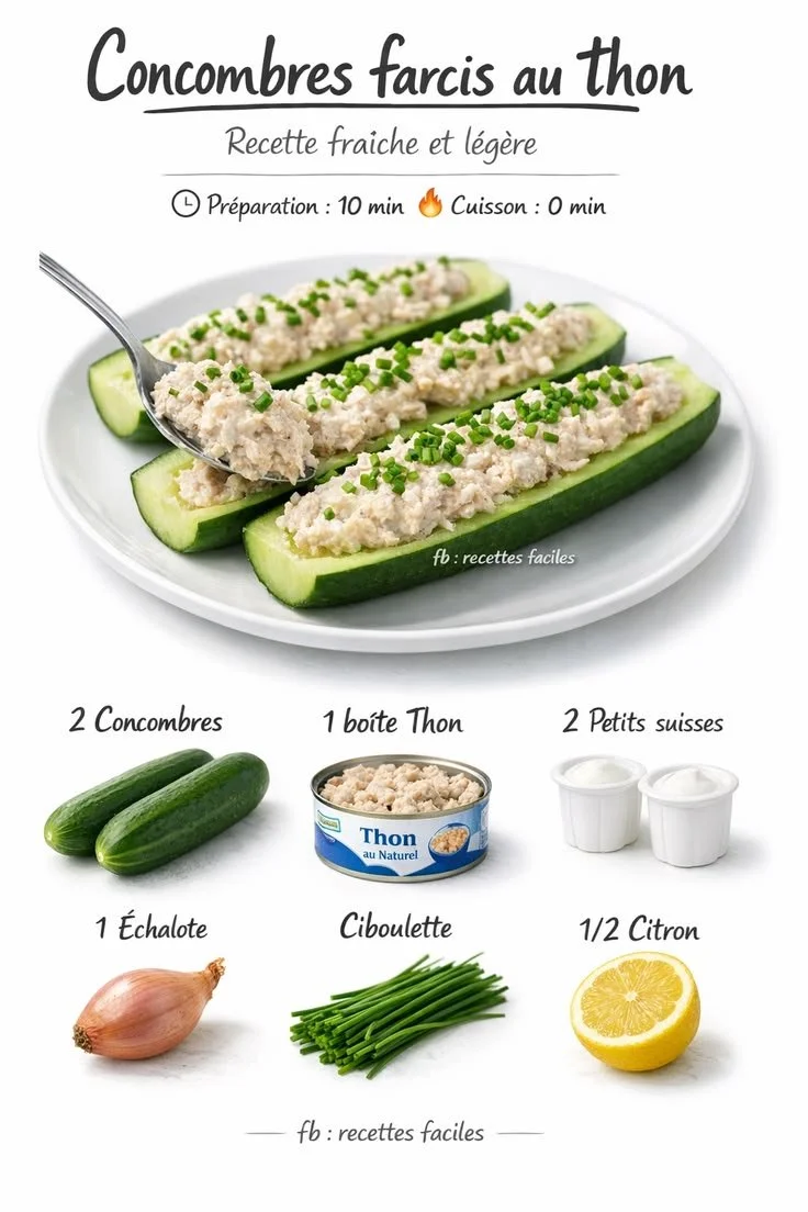 Stuffed cucumbers with tuna