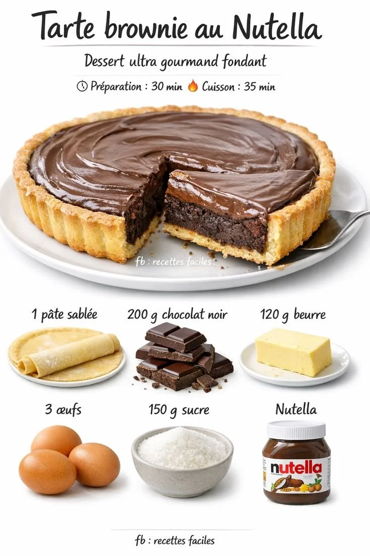 Tarte brownie au Nutella