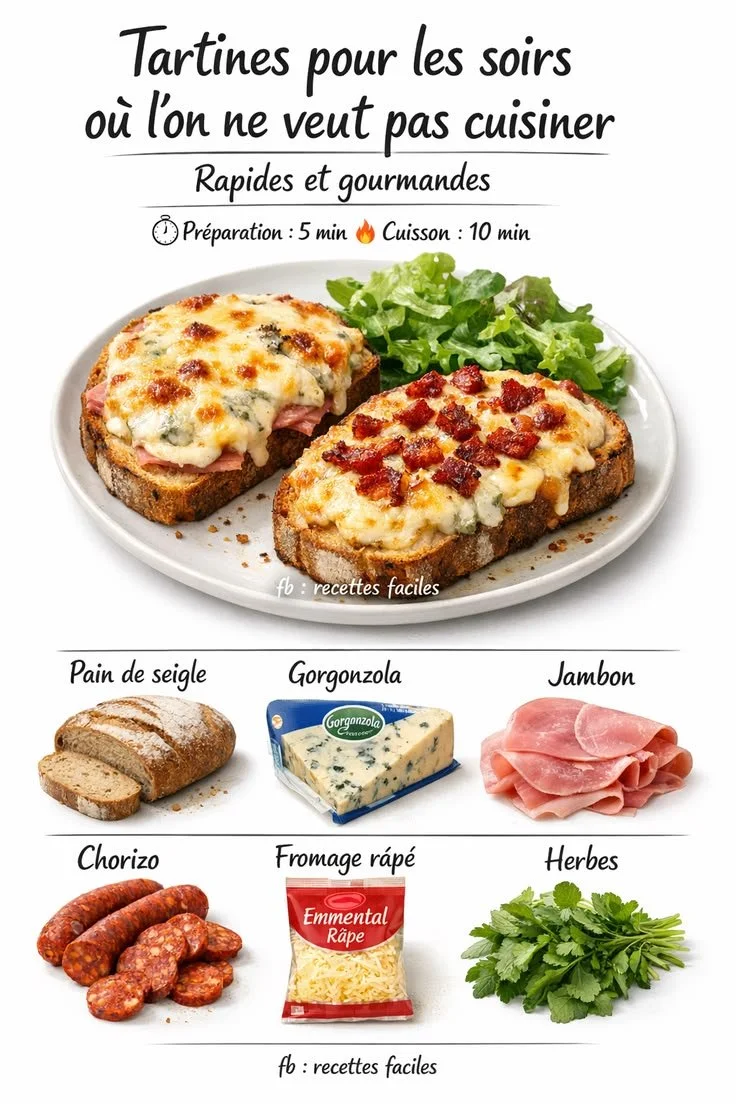 Tartines pour les soirs où l’on ne veut pas cuisiner
