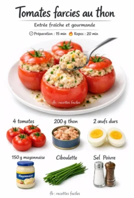 Recette de tomates farcies au thon, un plat frais et savoureux