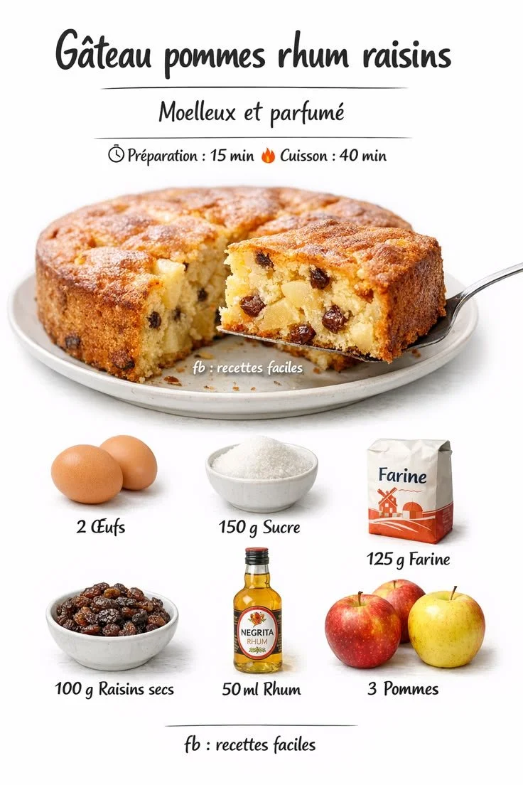 Apple Rum Raisin Cake