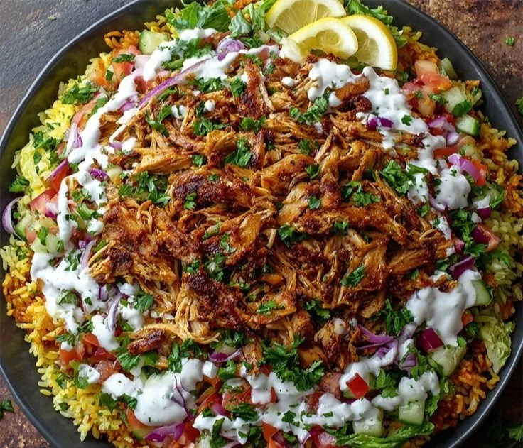 Chicken Shawarma Crispy Rice Salad – Easy Middle Eastern Dinner Recipe