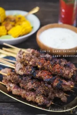Chinese Xinjiang lamb cumin skewers grilled to perfection