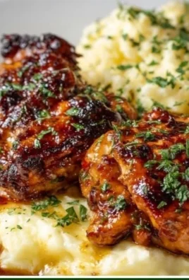 Chipotle Honey Chicken Thighs served with Smoked Gouda Mashed Potatoes