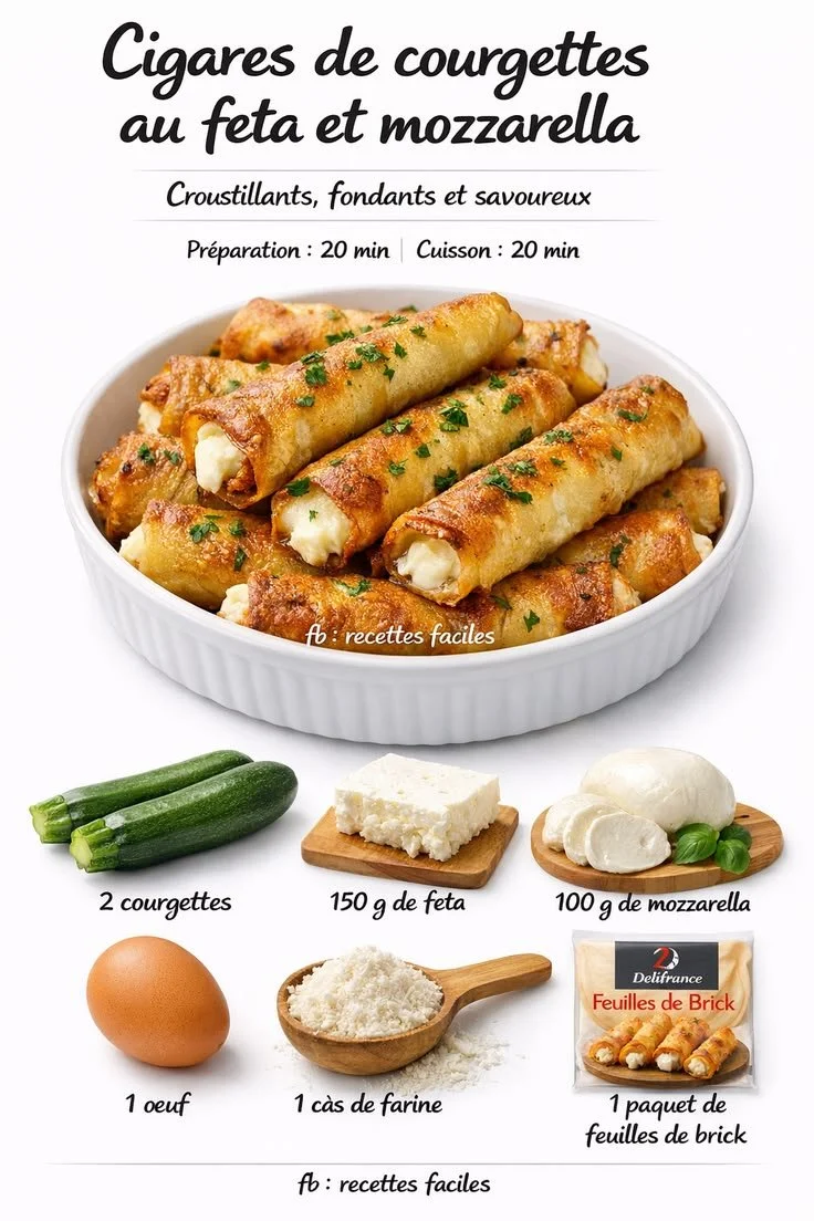 Crispy Zucchini Cigars with Feta and Mozzarella Cheese