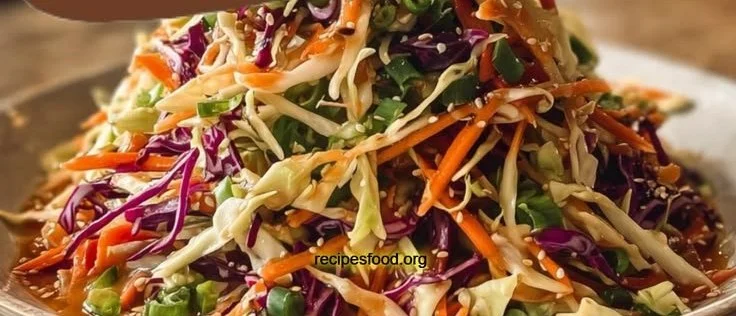 Crunchy Asian Cabbage Slaw with Addictive Sesame Dressing