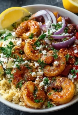 Delicious easy Mediterranean shrimp bowls with fresh ingredients