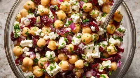 Feta and Cranberry Chickpea Salad (The Ultimate Quick Lunch)