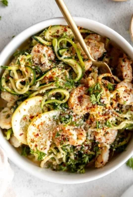Healthy shrimp scampi dish served with garlic and herbs