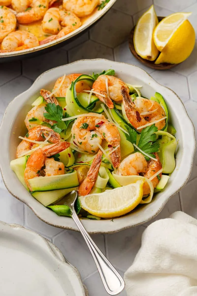Healthy Shrimp Scampi - With Zucchini Noodles