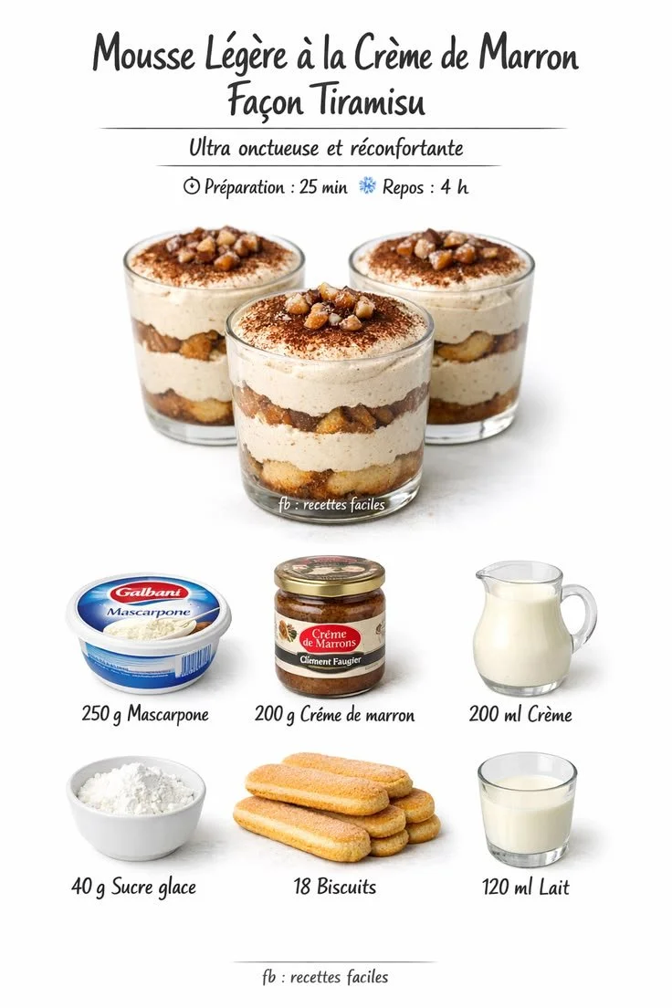 Light Chestnut Cream Mousse Tiramisu Style
