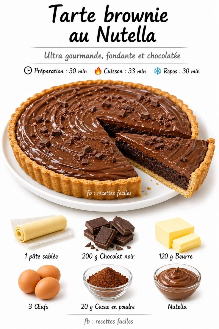 Nutella Brownie Tart