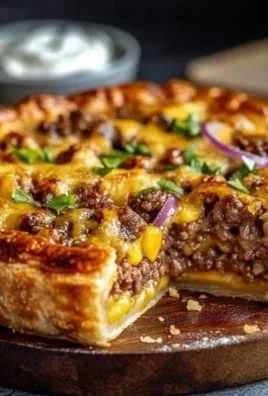 One-Pan Cheeseburger Pie Dinner served in a skillet