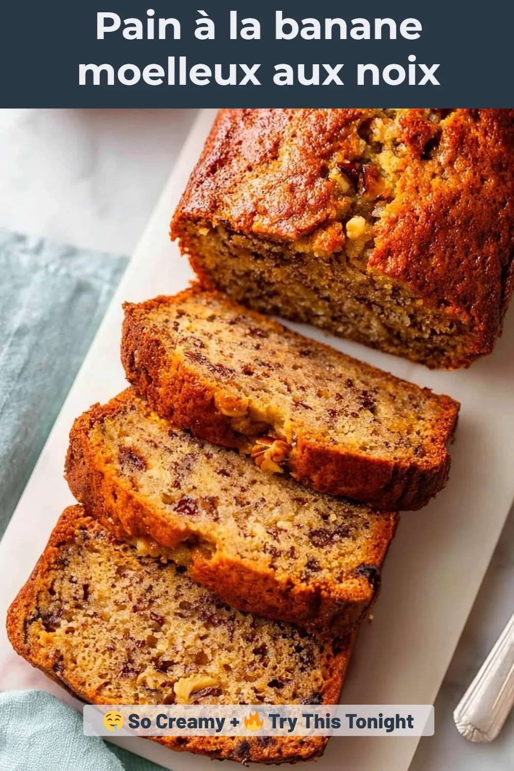 Pain à la banane moelleux aux noix