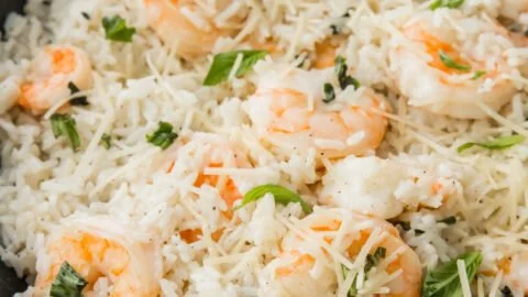 Parmesan Basil Shrimp and Rice