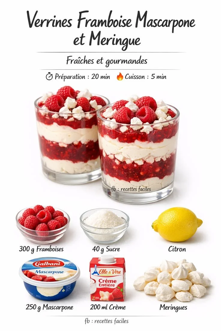 Raspberry Mascarpone Verrines with Meringue