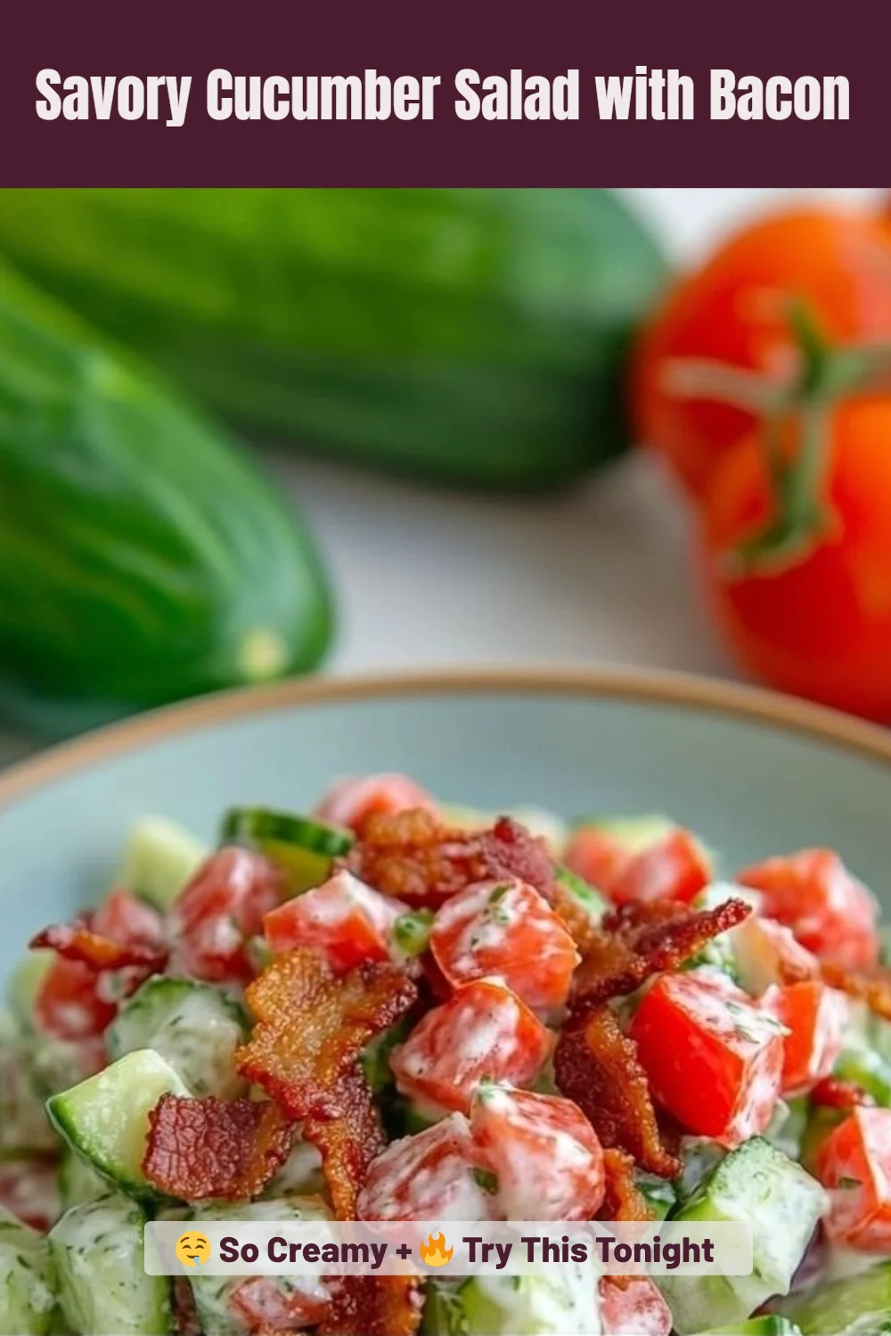 Savory Cucumber Salad with Bacon