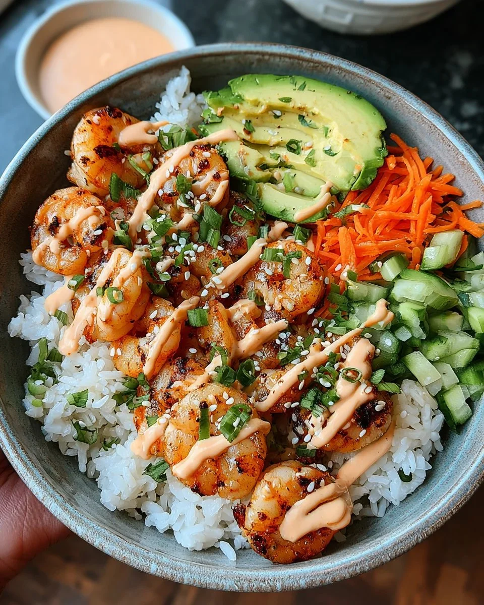 Shrimp Rice Bowls with Spicy Mayo