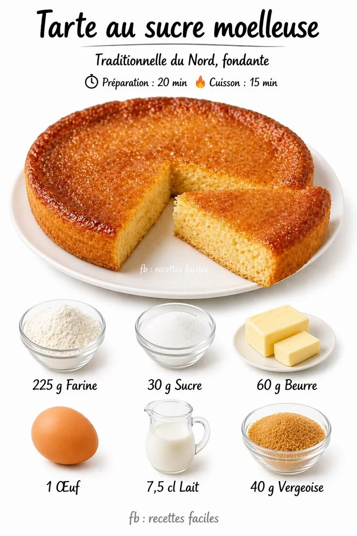 Soft Sugar Pie (Traditional Recipe from the North)