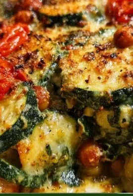 Spinach Zucchini Chickpea Bake served in a dish