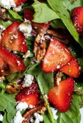 Fresh strawberry spinach salad with homemade balsamic vinaigrette dressing