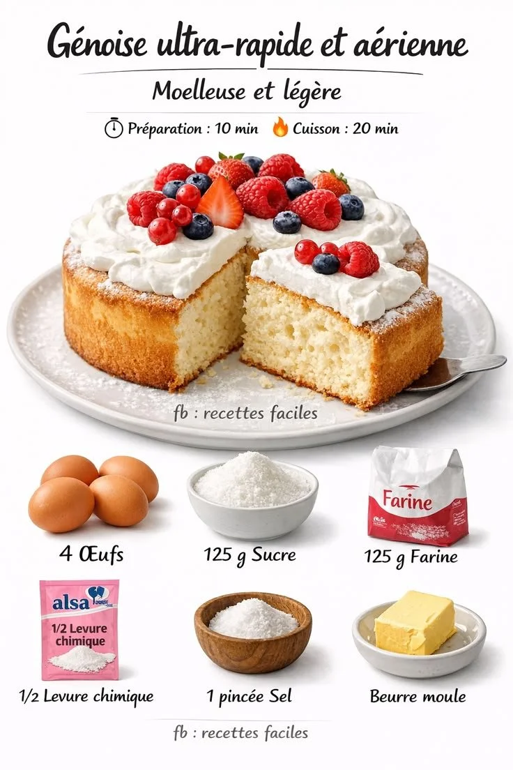 Ultra-Quick and Airy Genoise