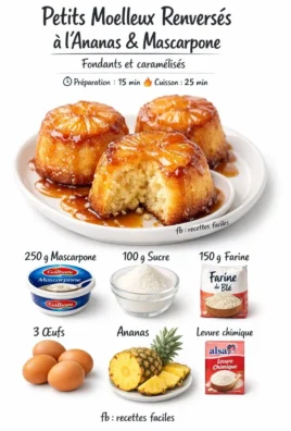 Upside-down pineapple and mascarpone mini cakes with a tropical twist