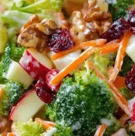 Delicious Broccoli Apple Salad with crunchy apples and fresh broccoli