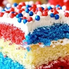Festive red, white, and blue mini cakes for summer celebrations