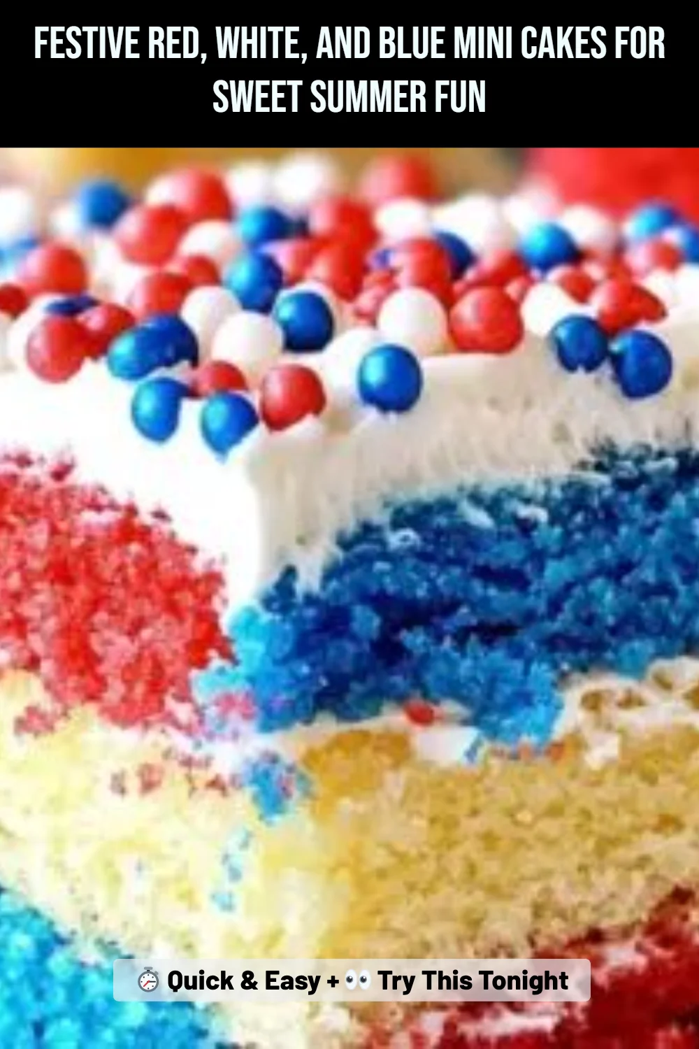 Festive Red, White, and Blue Mini Cakes for Sweet Summer Fun