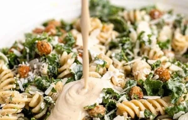 Kale Caesar Pasta Salad