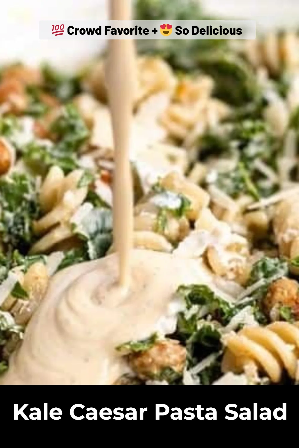 Kale Caesar Pasta Salad