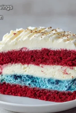 Delicious Red White Blue Ice Cream Cake decorated for festive occasions